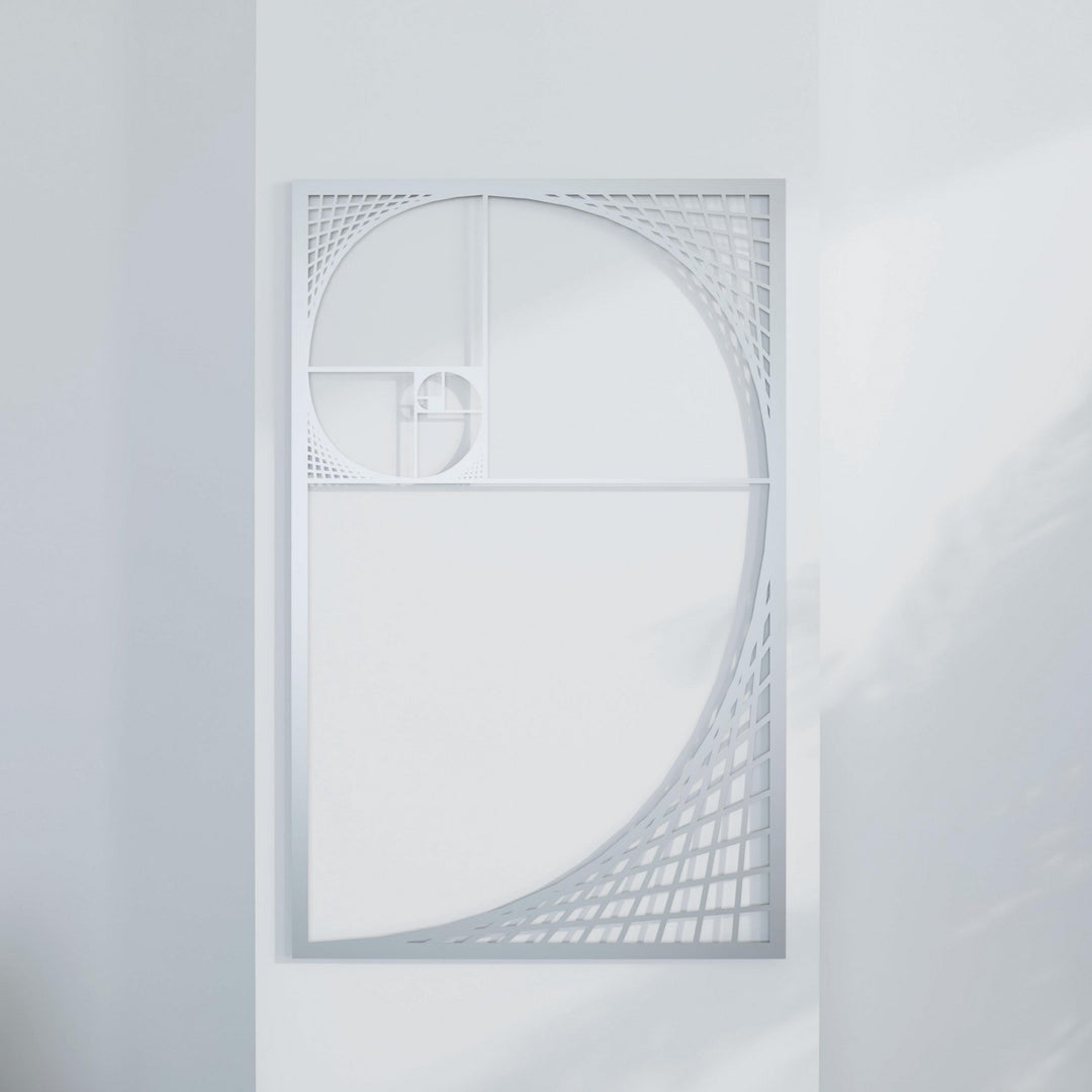 Altın Oran Fibonacci Spirali Dekoratif Metal Duvar Tablosu Dikdörtgen Metal Dekor