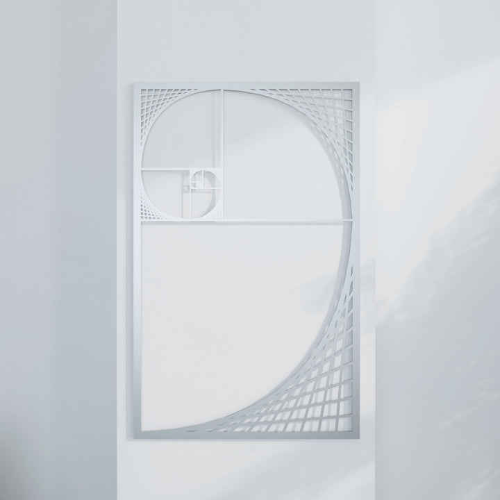 Altın Oran Fibonacci Spirali Dekoratif Metal Duvar Tablosu Dikdörtgen Metal Dekor