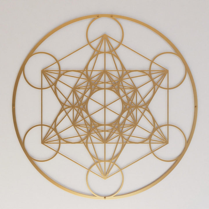 Metatron Küpü Geometrik Duvar Tablosu - Metal Dekoratif