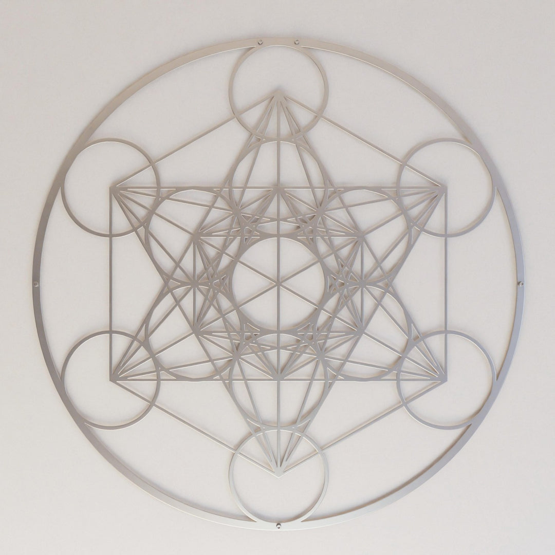 Metatron Küpü Geometrik Duvar Tablosu - Metal Dekoratif