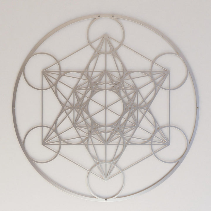 Metatron Küpü Geometrik Duvar Tablosu - Metal Dekoratif