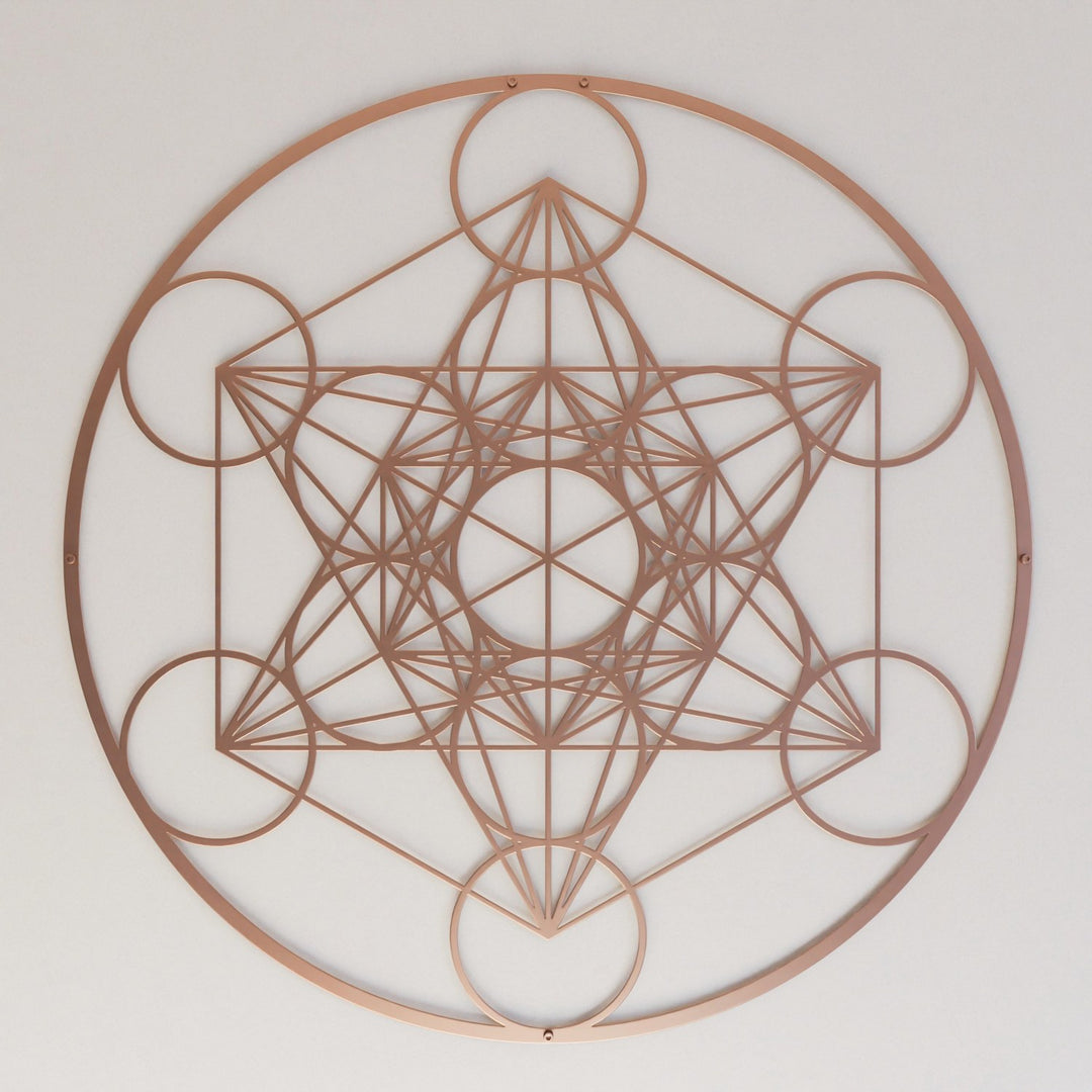 Metatron Küpü Geometrik Duvar Tablosu - Metal Dekoratif