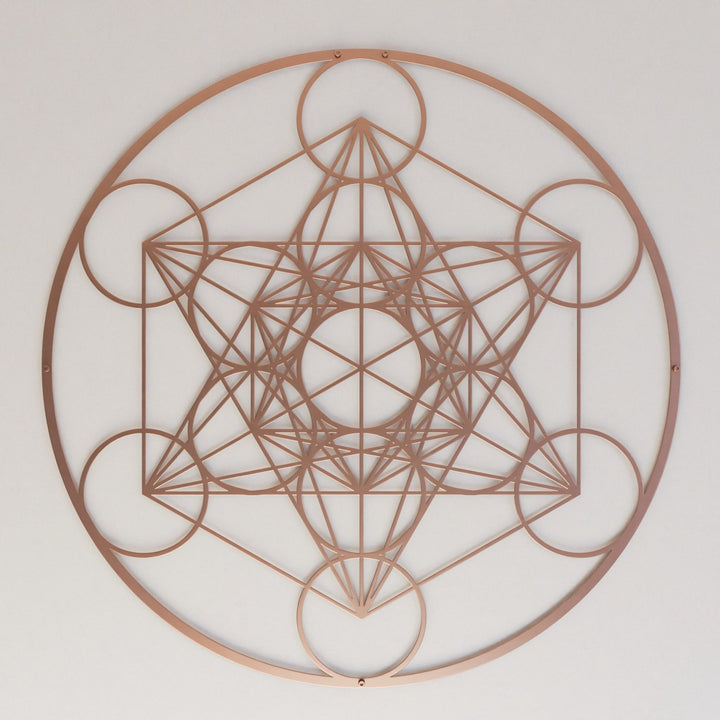 Metatron Küpü Geometrik Duvar Tablosu - Metal Dekoratif