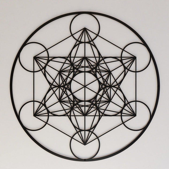 Metatron Küpü Geometrik Duvar Tablosu - Metal Dekoratif