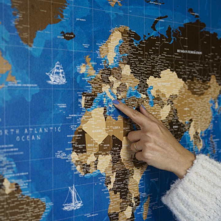 dunya haritasi ocean modeli kanvas tablo yakin cekim colorfullworldstr