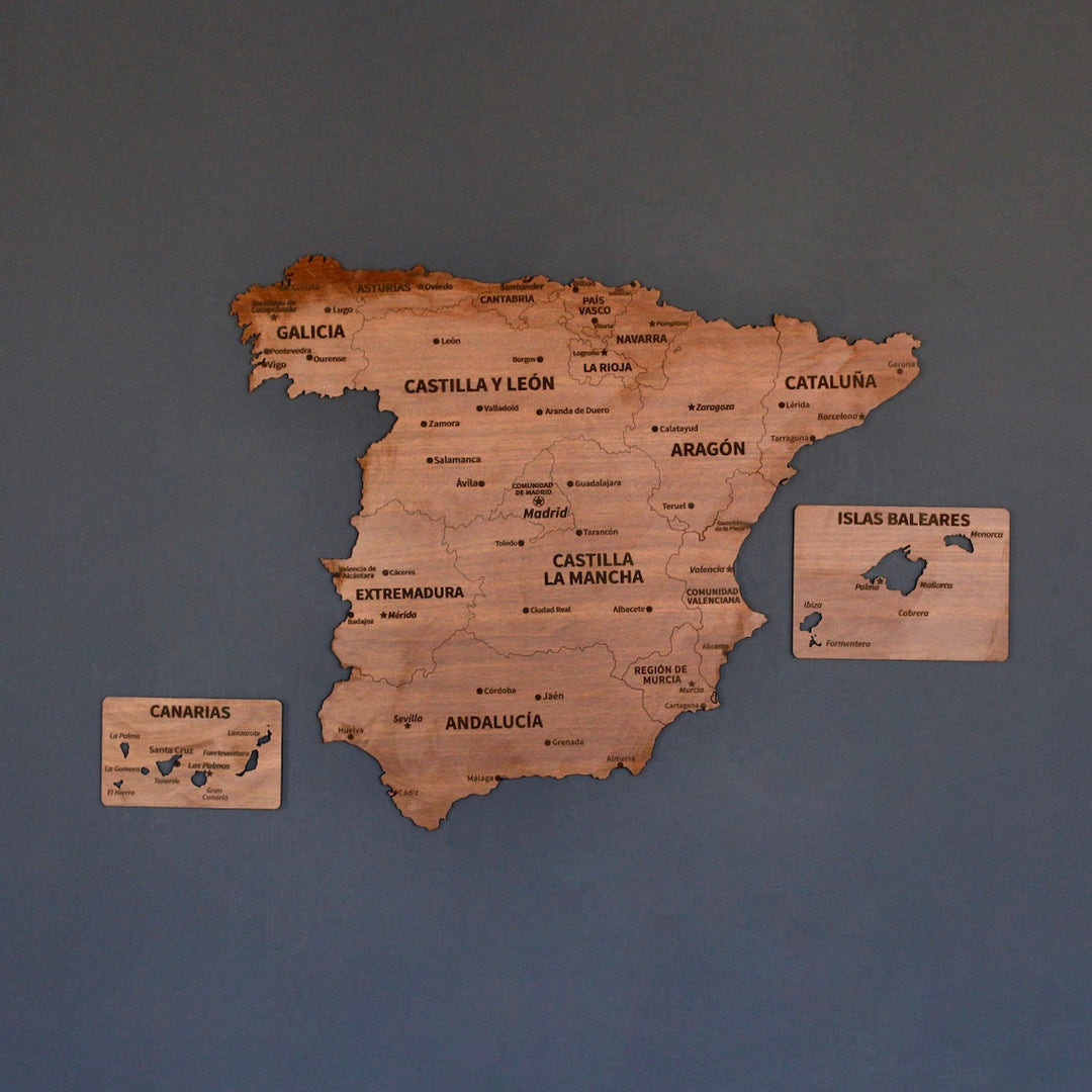 ispanya'nın-2d-ahşap-duvar-haritası-detay-görünümü