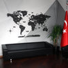Ahşap Dünya Haritası - Çok Katmanlı 3D Ahşap Duvar Dekoru (Tuana)