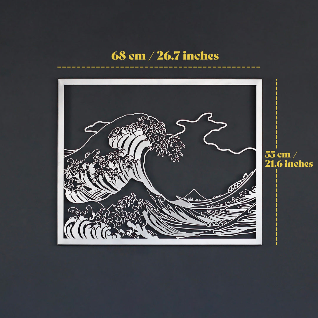 The Great Wave off Kanagawa Hokusai Metal Duvar Dekoru