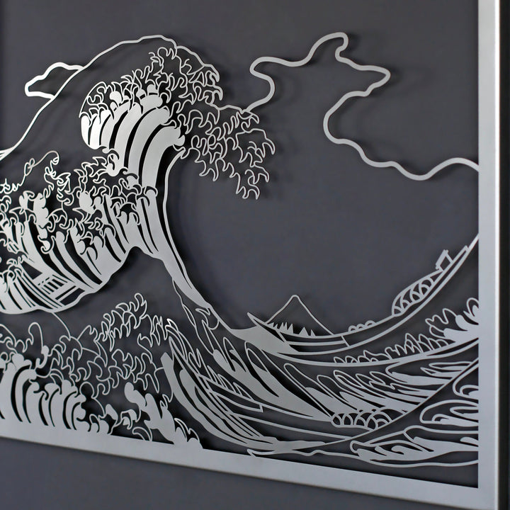 The Great Wave off Kanagawa Hokusai Metal Duvar Dekoru